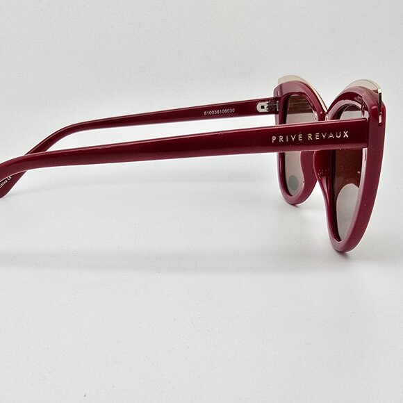 *SOLD* Prive Revaux The Berlin Red Gold Frame Polarized Brown Lens Sunglasses - Picture 6 of 16